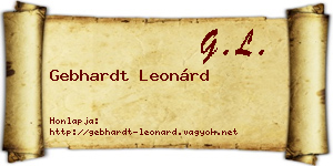 Gebhardt Leonárd névjegykártya