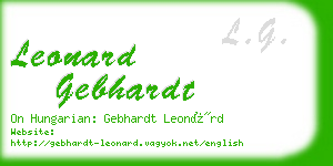 leonard gebhardt business card